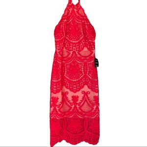 NWT Lulu’s lace halter midi dress
